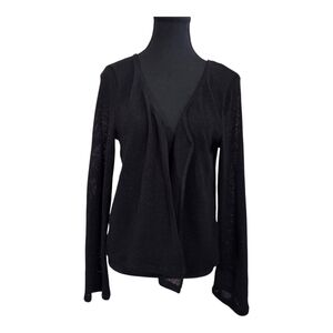 Ardene CottonBlack Open-Front Cardigan Size Med
